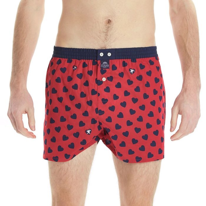 MC Alson Boxermen Boxershort (Blauwe boord rode hartjes)