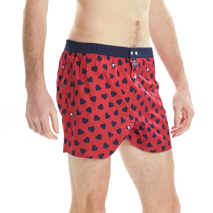 MC Alson Boxermen Boxershort (Blauwe boord rode hartjes)