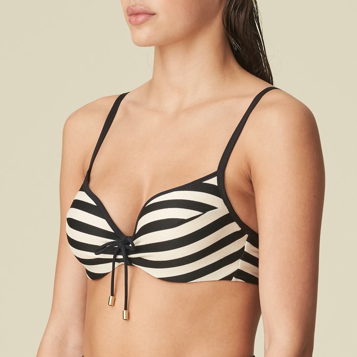 Marie Jo Swim Merle Bikini Top (Noir Rayure)