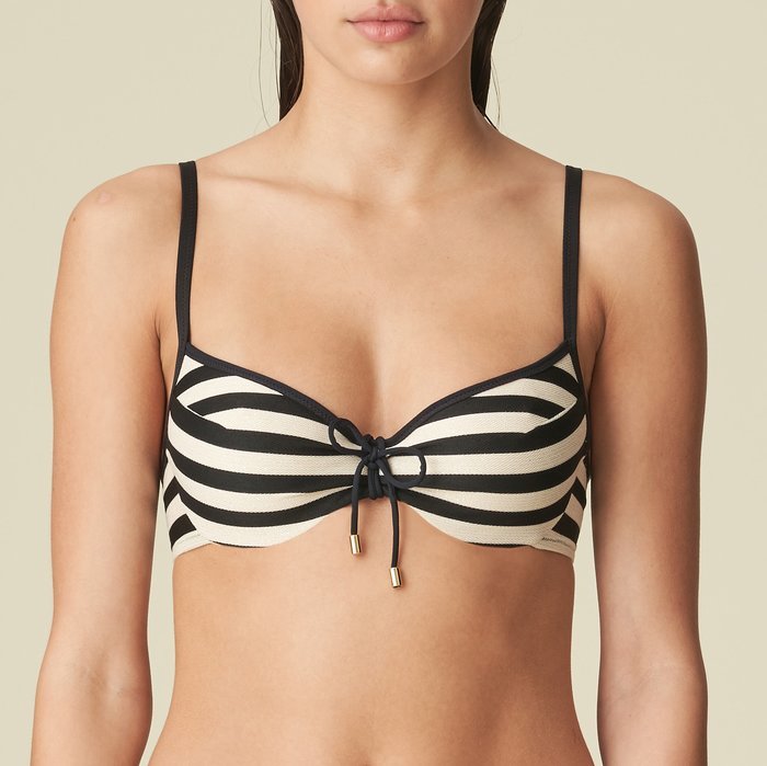 Marie Jo Swim Merle Bikini Top (Noir Rayure)